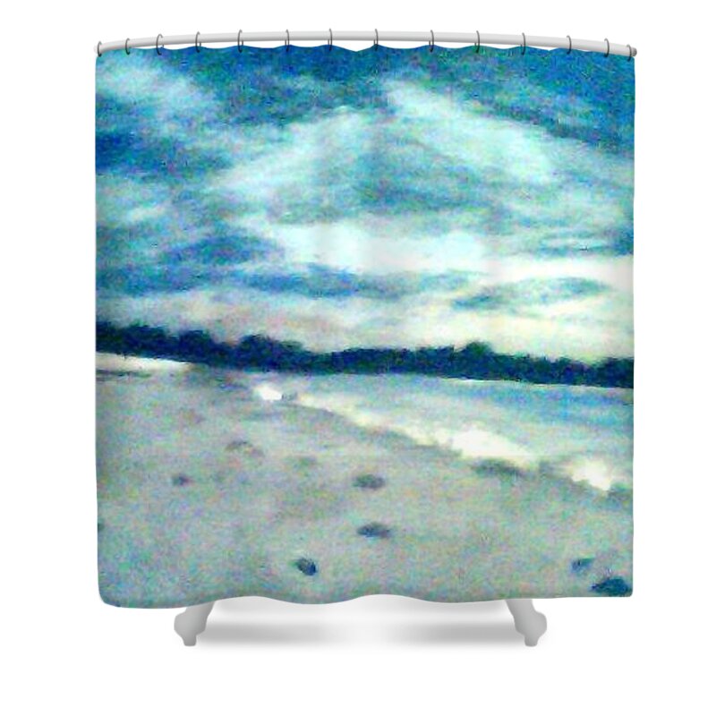 Florida Shower Curtain featuring the painting Lido Beach Evening by Suzanne Berthier