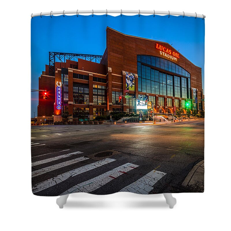 America Shower Curtain featuring the photograph Lucas Oil Stadium #1 by Alexey Stiop