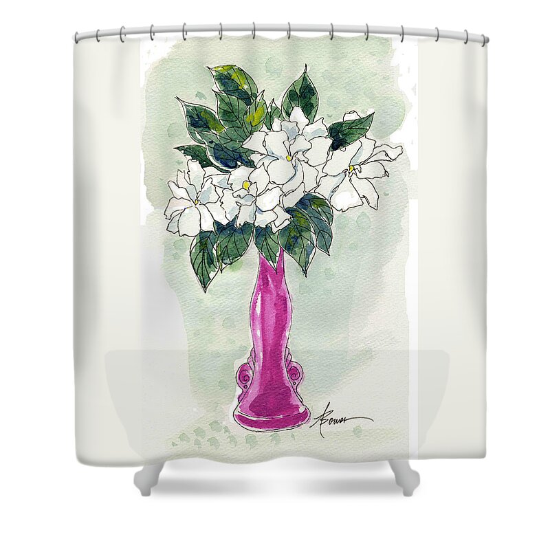 Flowers Shower Curtain featuring the painting Mama's Vase by Adele Bower