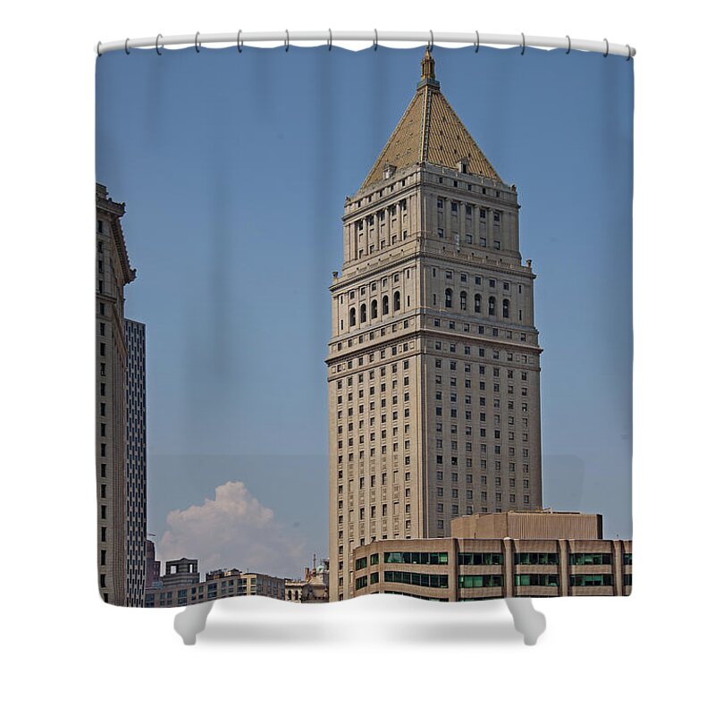 Downtown Shower Curtain featuring the digital art Manhattan #1 by Carol Ailles