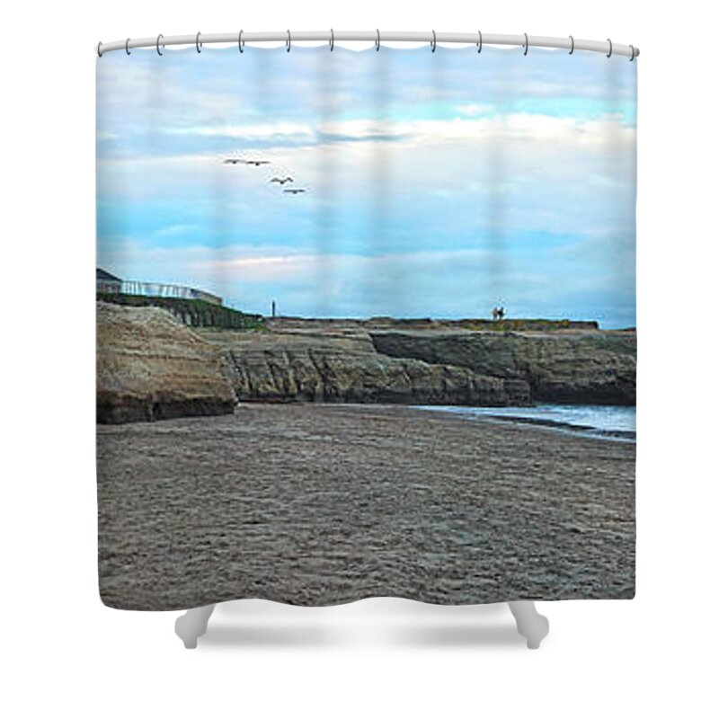 Panorama Shower Curtain featuring the photograph Mark Abbot Memorial Lighthouse in Santa Cruz CA #1 by Paul Topp