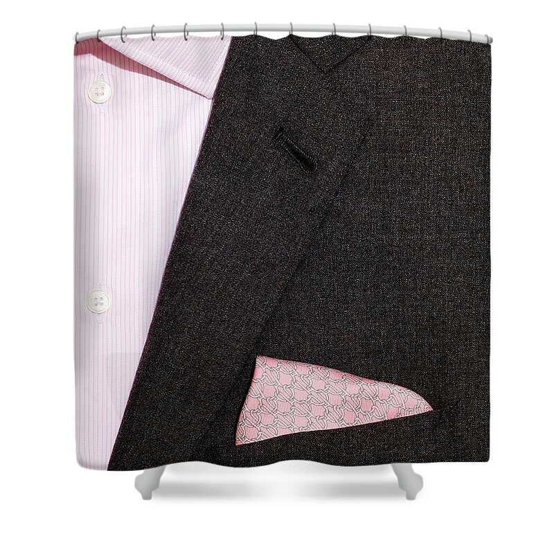 Jacket Shower Curtain featuring the photograph Mens Suit #1 by Brian Klutch