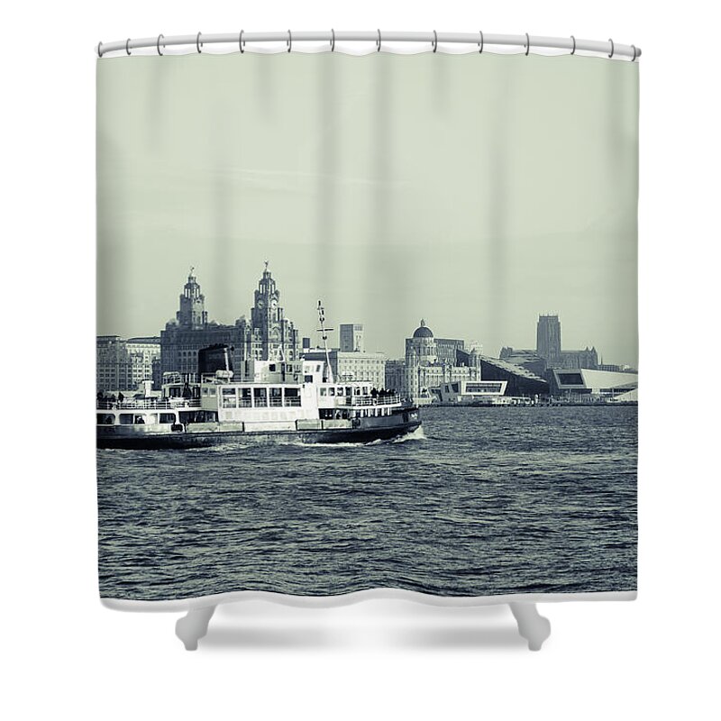Liverpool Museum Shower Curtain featuring the photograph Mersey Ferry by Spikey Mouse Photography