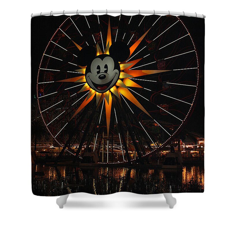 Disney California Adventure Shower Curtain featuring the photograph Mickeys Fun Wheel #1 by David Nicholls
