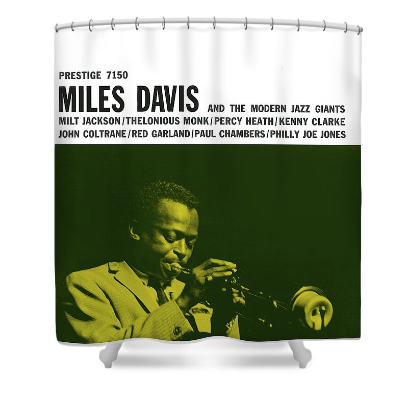 Jazz Shower Curtain featuring the digital art Miles Davis - Miles Davis And The Modern Jazz Giants (prestige 7150) by Concord Music Group