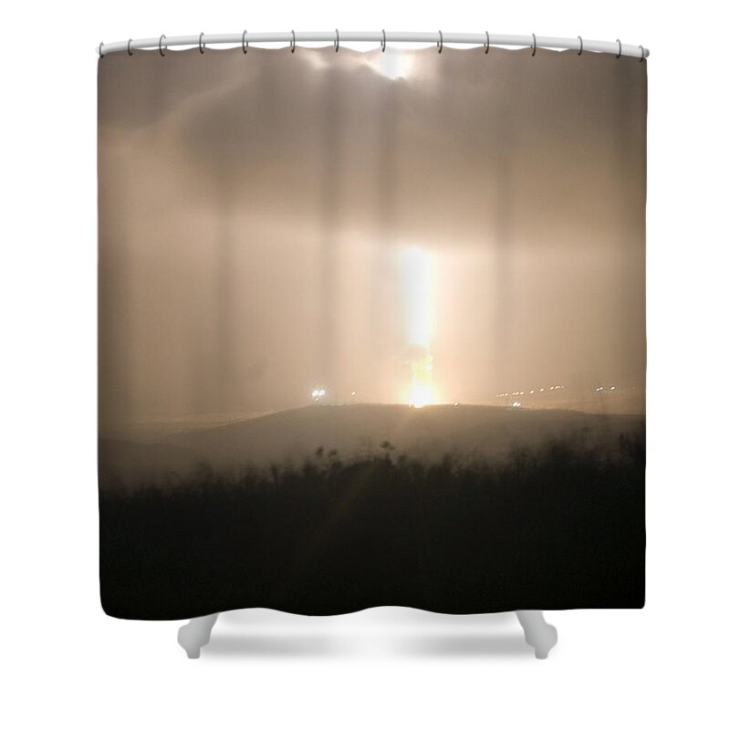 Missile Shower Curtain featuring the photograph Minuteman IIi Missile Test #1 by Science Source