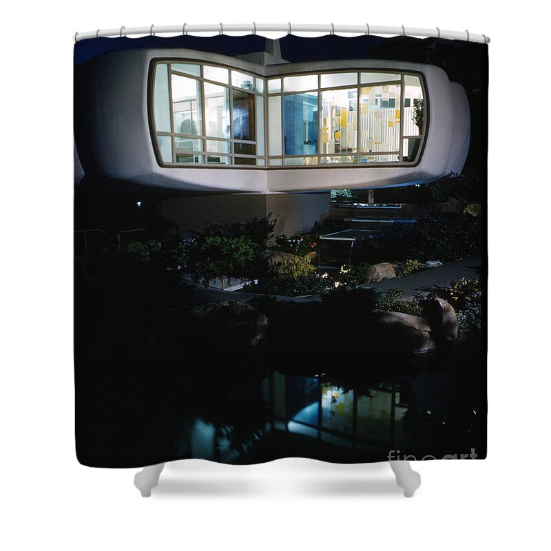 Architect Shower Curtain featuring the photograph Monsanto House of the Future by Marvin Goody, 1961 by The Harrington Collection