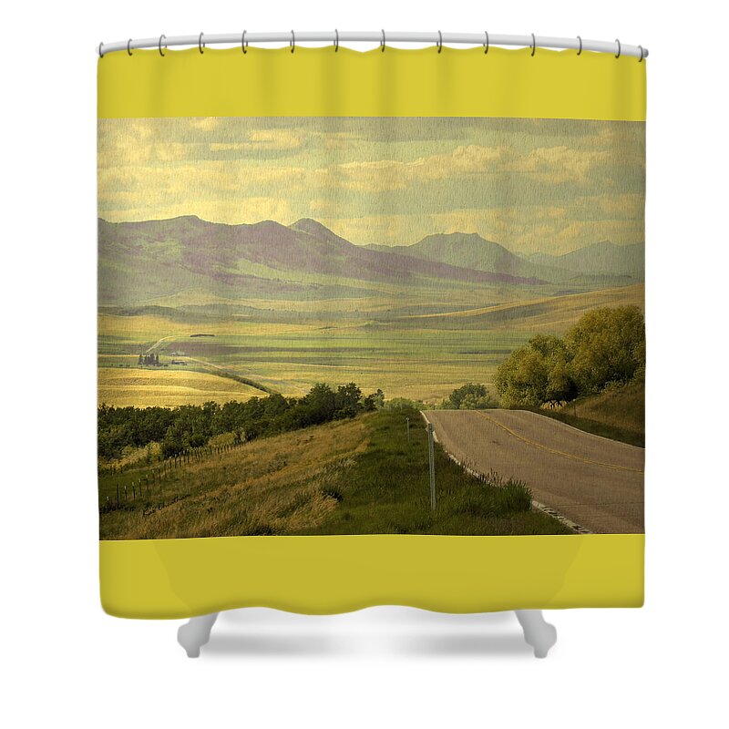 Montana Highway 434 Shower Curtain featuring the photograph Montana Highway -1 by Kae Cheatham