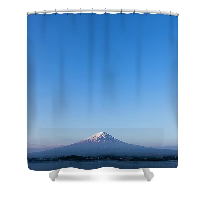 Tranquility Shower Curtain featuring the photograph Mt. Fuji Reflected In Lake, Kawaguchiko #1 by Ultra.f
