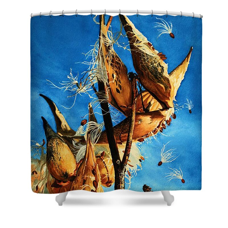 Barbara Jewell Shower Curtain featuring the painting Nature's Launch Pad by Barbara Jewell