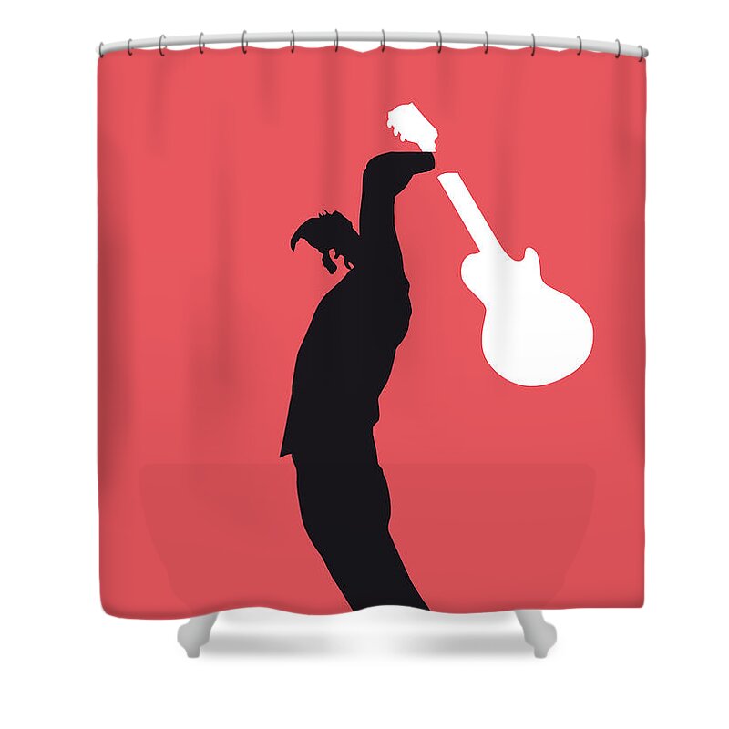 The Shower Curtain featuring the digital art No002 MY THE WHO Minimal Music poster #1 by Chungkong Art