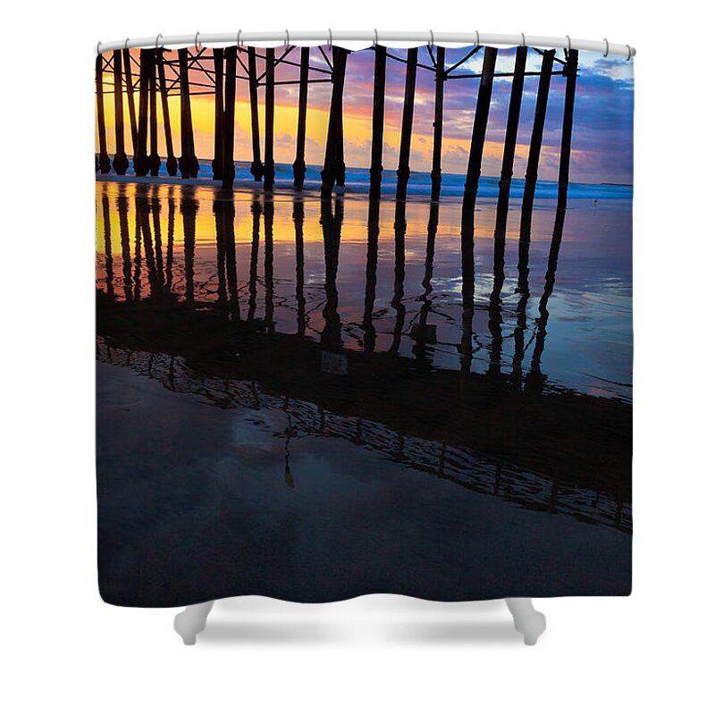 Pier Shower Curtain featuring the photograph Oceanside Pier at Sunset #1 by Ben Graham