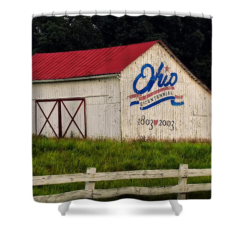 State Of Ohio Shower Curtain featuring the photograph Ohio Bicentennial Barn by Flees Photos