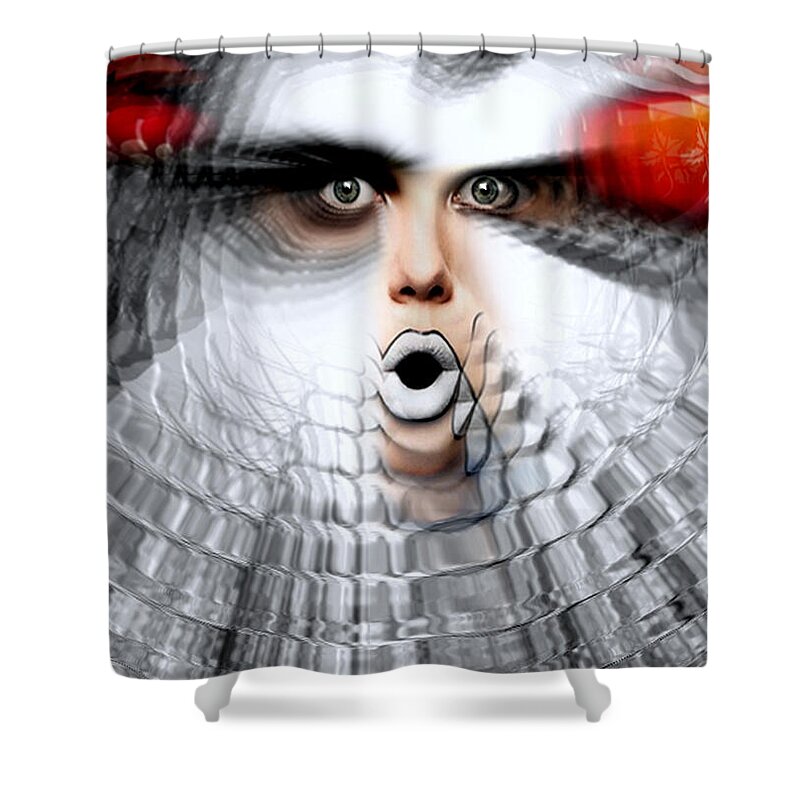Omg Shower Curtain featuring the painting OMG by Rafael Salazar