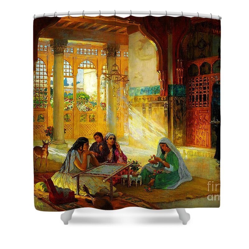 Artist Shower Curtain featuring the painting Ottoman daily life scene #5 by Celestial Images