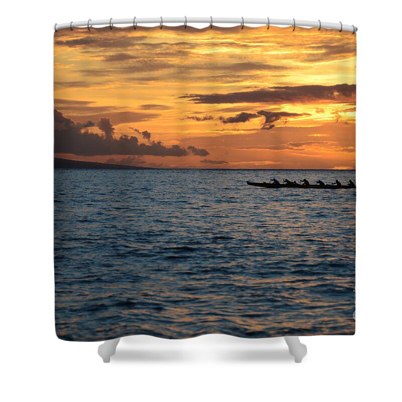 Photograph Shower Curtain featuring the photograph Outrigger Sunset #1 by Kelly Wade
