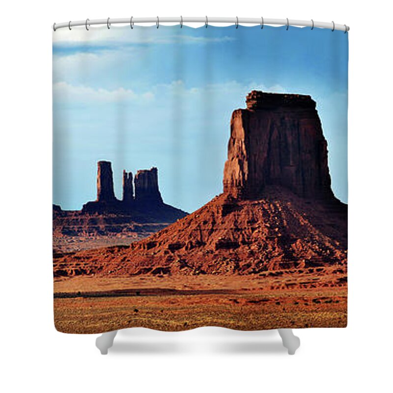 Tranquility Shower Curtain featuring the photograph Panorama Of North Window Area Monument #1 by Utah-based Photographer Ryan Houston