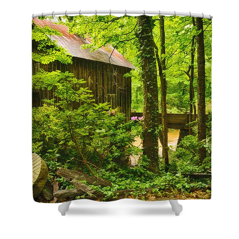 Pine Run Grist Mill Shower Curtain featuring the photograph Pine Run Grist Mill #1 by Priscilla Burgers