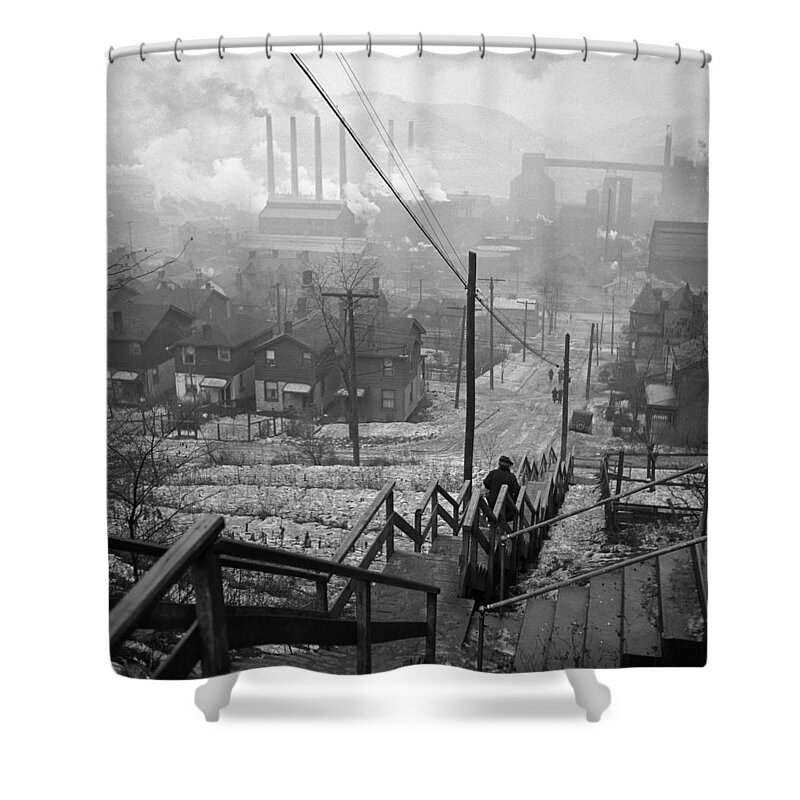 1941 Shower Curtain featuring the photograph Pittsburgh, 1941 by Granger