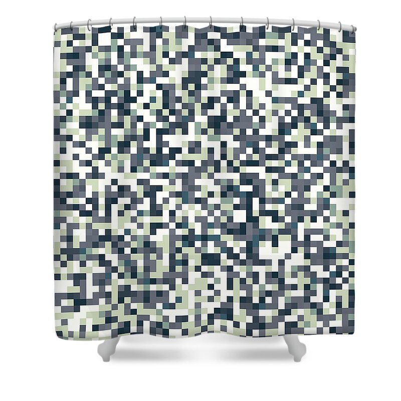 Abstract Shower Curtain featuring the digital art Pixel Art #1 by Mike Taylor