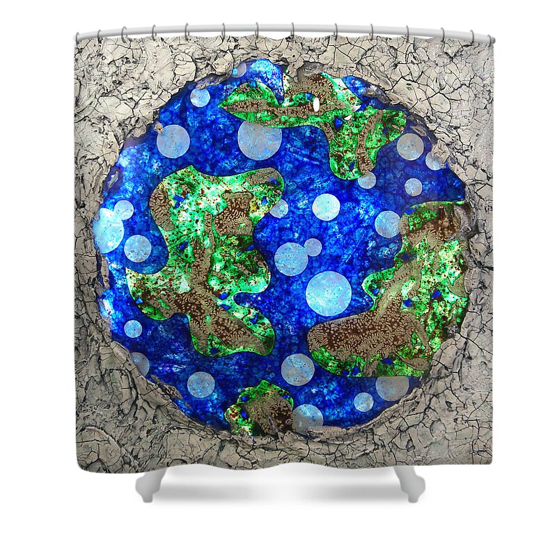 Planet Shower Curtain featuring the mixed media Planet by Christopher Schranck
