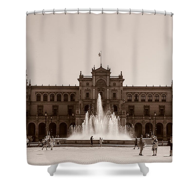 Seville Shower Curtain featuring the photograph Plaza de Espana by AM FineArtPrints