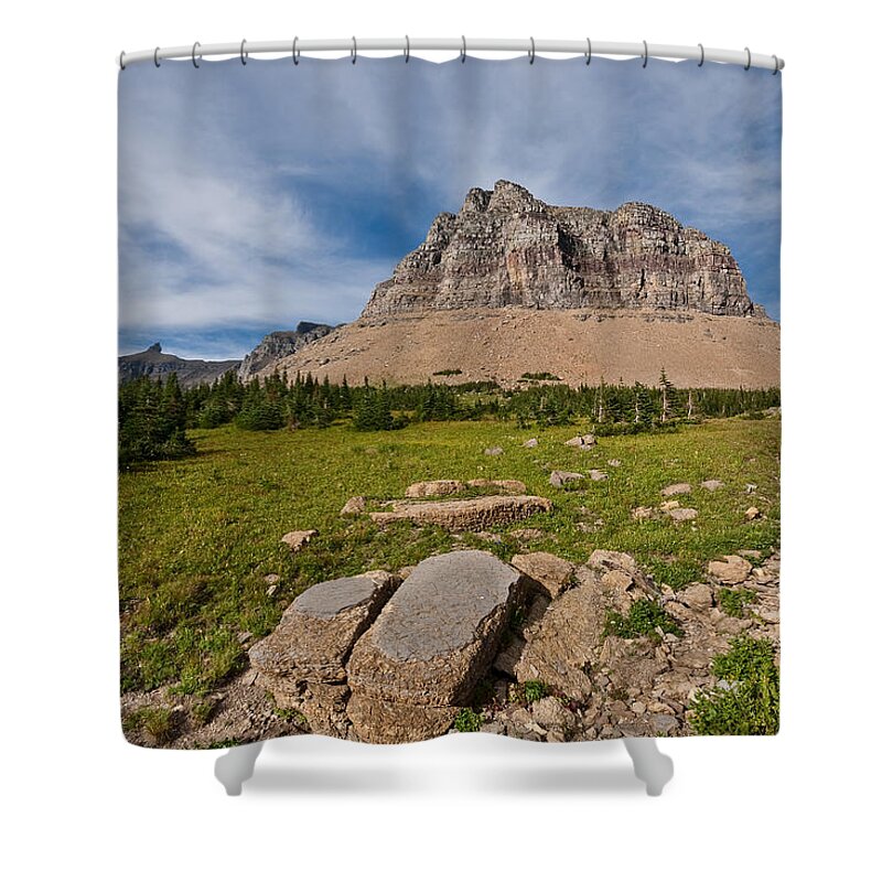 Alpine Shower Curtain featuring the photograph Pollock Mountain from Logan Pass by Jeff Goulden