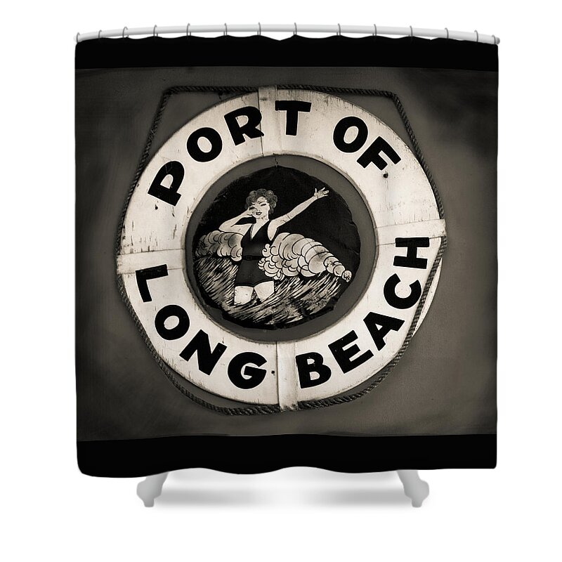 Port Of Long Beach Shower Curtain featuring the photograph Port Of Long Beach Life Saver vin By Denise Dube by Denise Dube