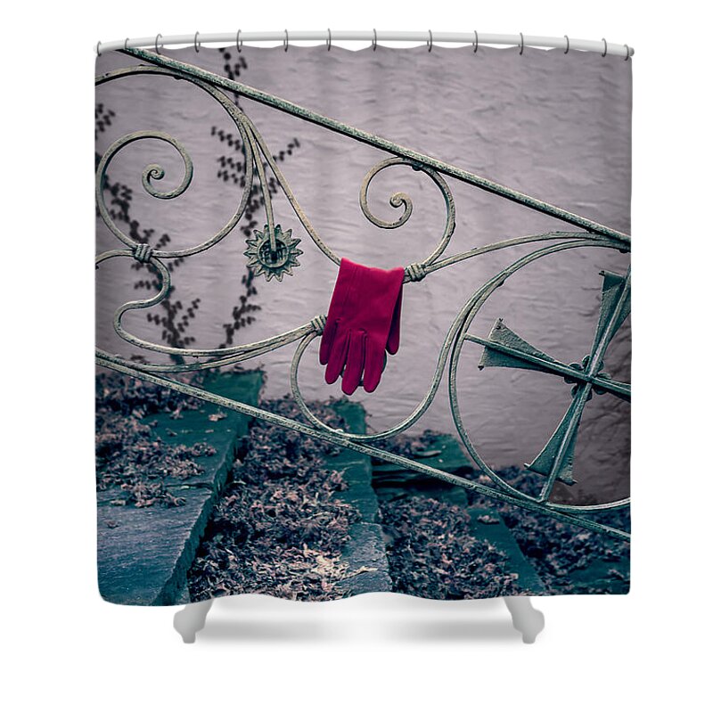 Glove Shower Curtain featuring the photograph Red Glove #1 by Joana Kruse