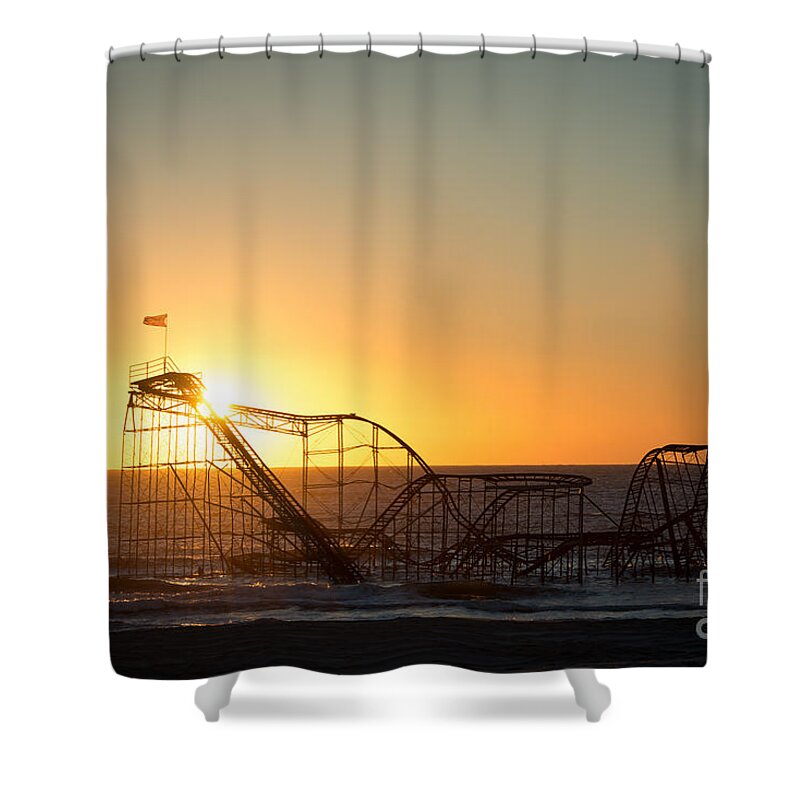 Mikeversprill.com Shower Curtain featuring the photograph Roller Coaster Sunrise #1 by Michael Ver Sprill
