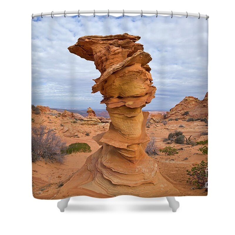 00559259 Shower Curtain featuring the photograph Sandstone Formation Vermillion Cliffs by Yva Momatiuk John Eastcott