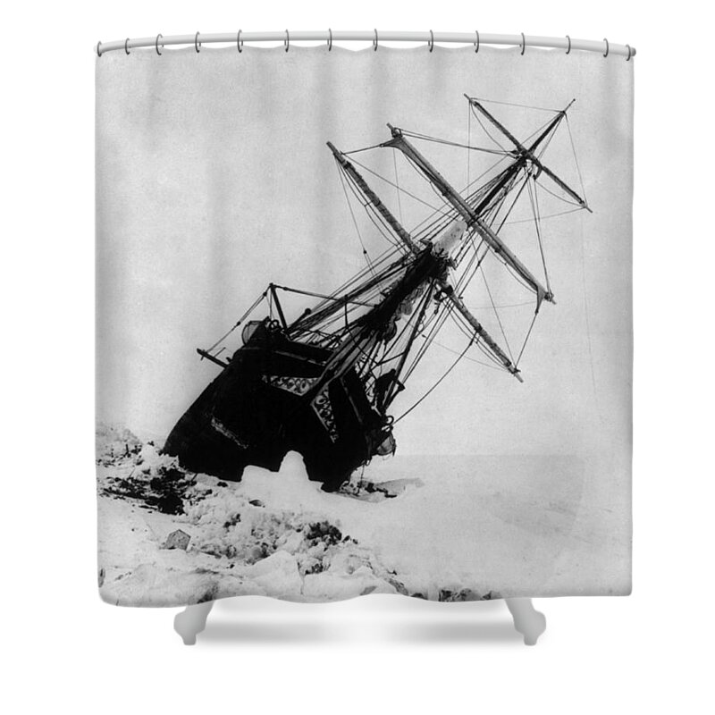 Navigation Shower Curtain featuring the photograph Shackletons Endurance Trapped In Pack by Science Source