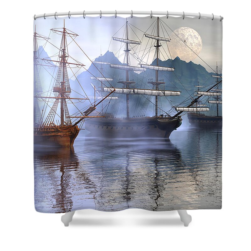 Bryce Shower Curtain featuring the digital art Shelter harbor #2 by Claude McCoy