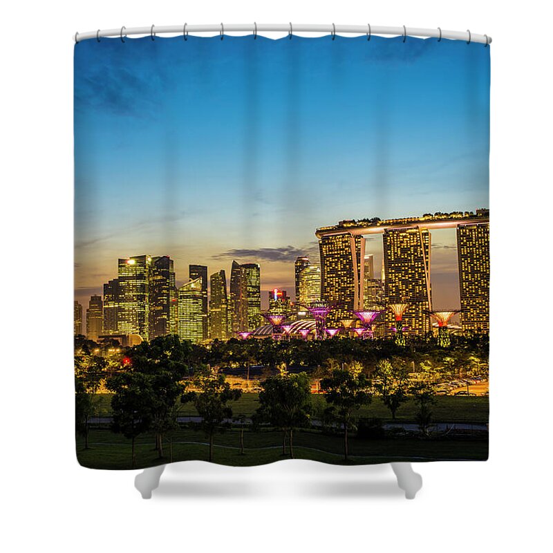 Tranquility Shower Curtain featuring the photograph Singapore #1 by Guowen Wang