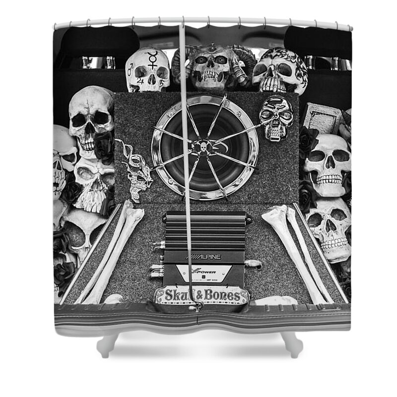 Skull And Bones - Pt Cruiser Shower Curtain featuring the photograph Skull and Bones - PT Cruiser #1 by Jill Reger