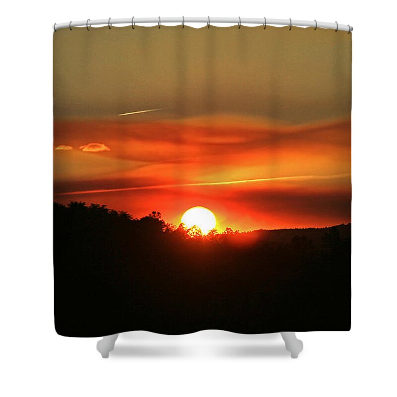 Sunset Shower Curtain featuring the photograph Smokin' Payson Sunset by Matalyn Gardner