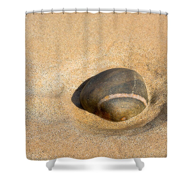 Stone Shower Curtain featuring the photograph Solitude At The Beach #1 by Andreas Berthold
