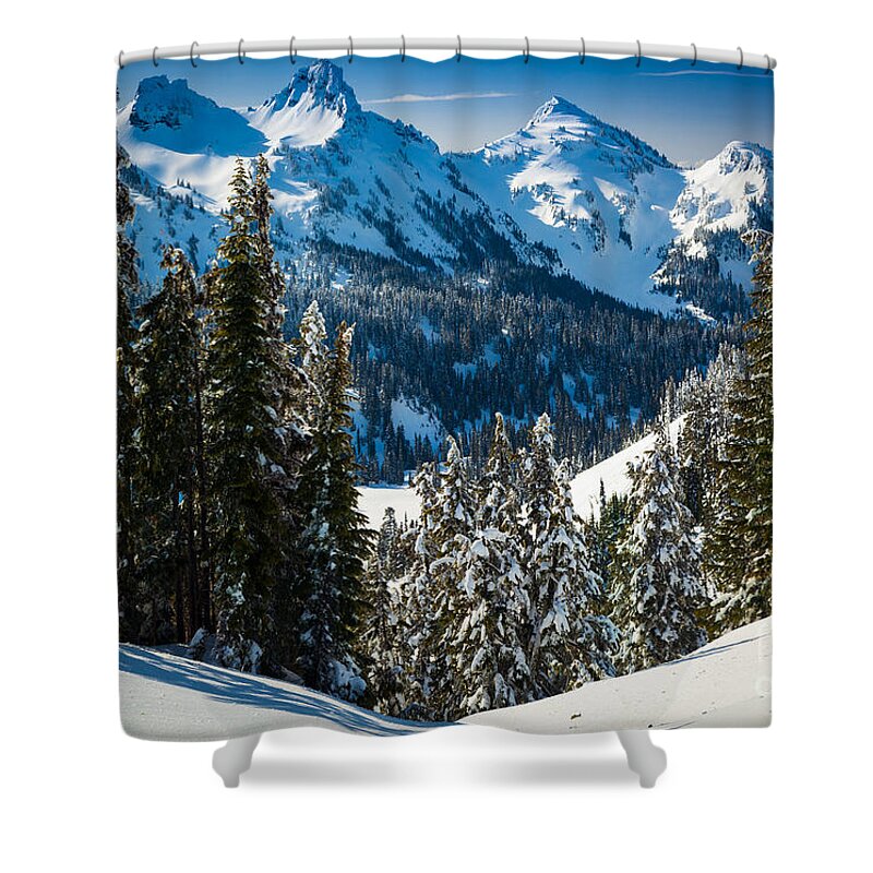 Mount Rainier Shower Curtain featuring the photograph Tatoosh Winter Wonderland by Inge Johnsson