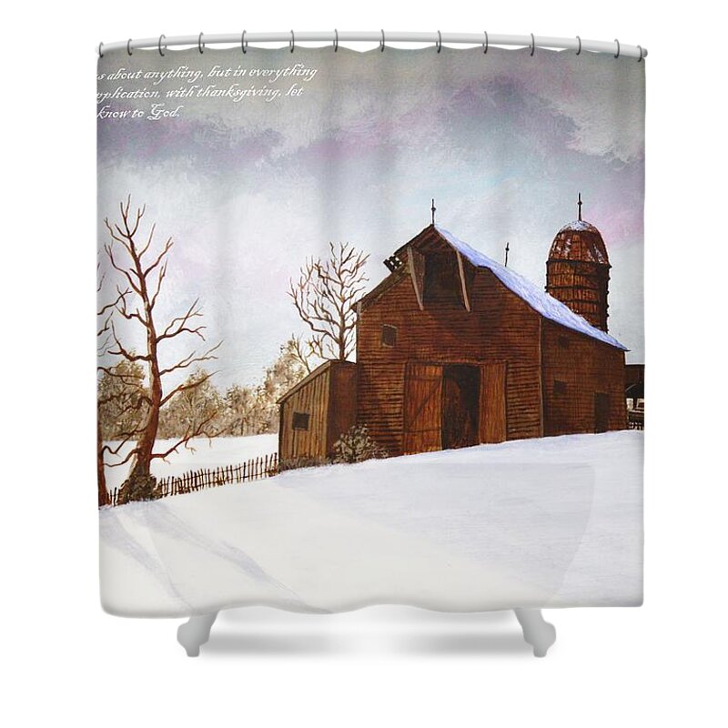 The Barn Shower Curtain featuring the photograph The Barn #1 by Paulette Thomas