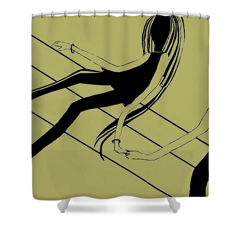 Fineartamerica.com Shower Curtain featuring the painting The First Touch Number 1 #1 by Diane Strain