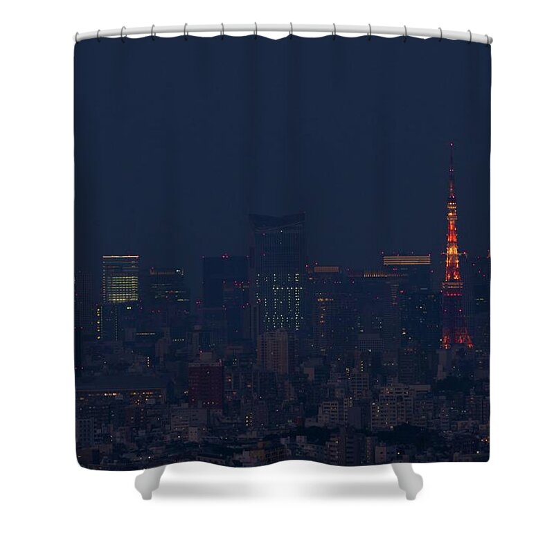 Tokyo Tower Shower Curtain featuring the photograph Tokyo Tower #1 by Masakazu Ejiri