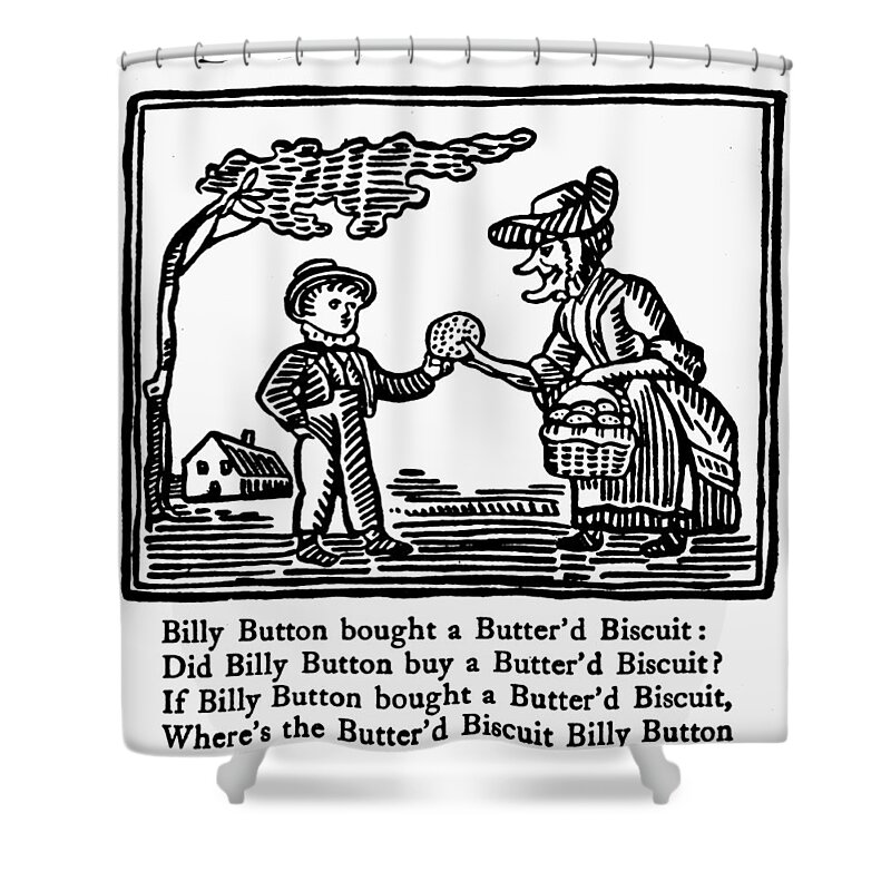 1830 Shower Curtain featuring the drawing Tongue Twister, 1830 #1 by Granger