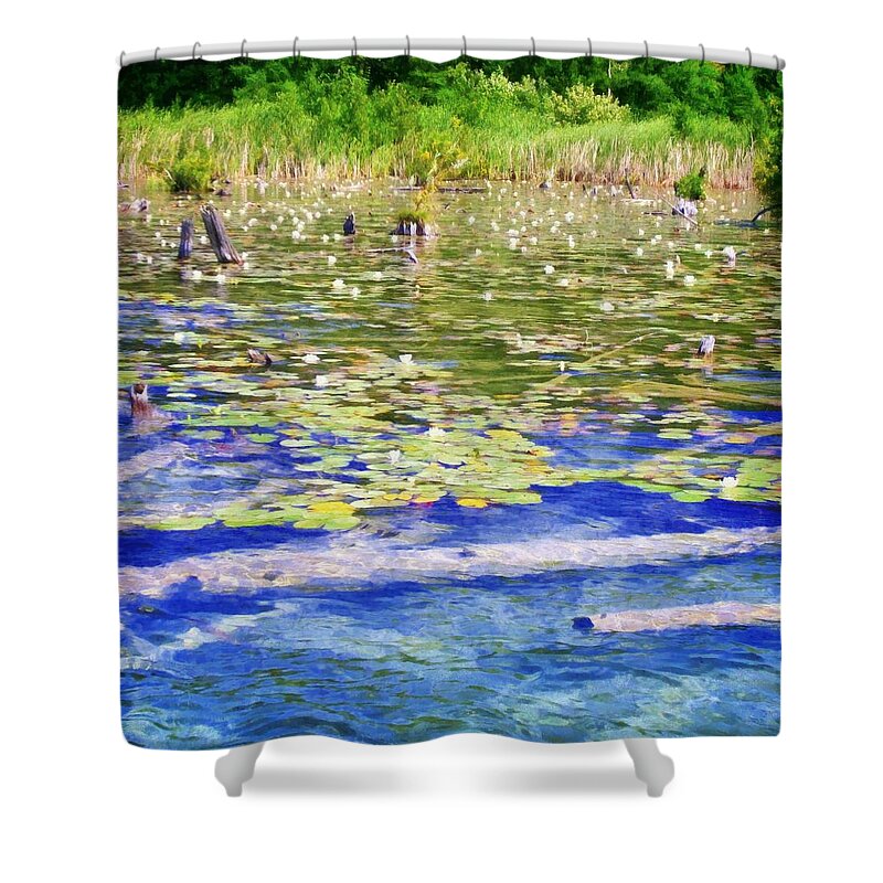 Lily Pad Shower Curtain featuring the photograph Torch River Water Lilies by Michelle Calkins