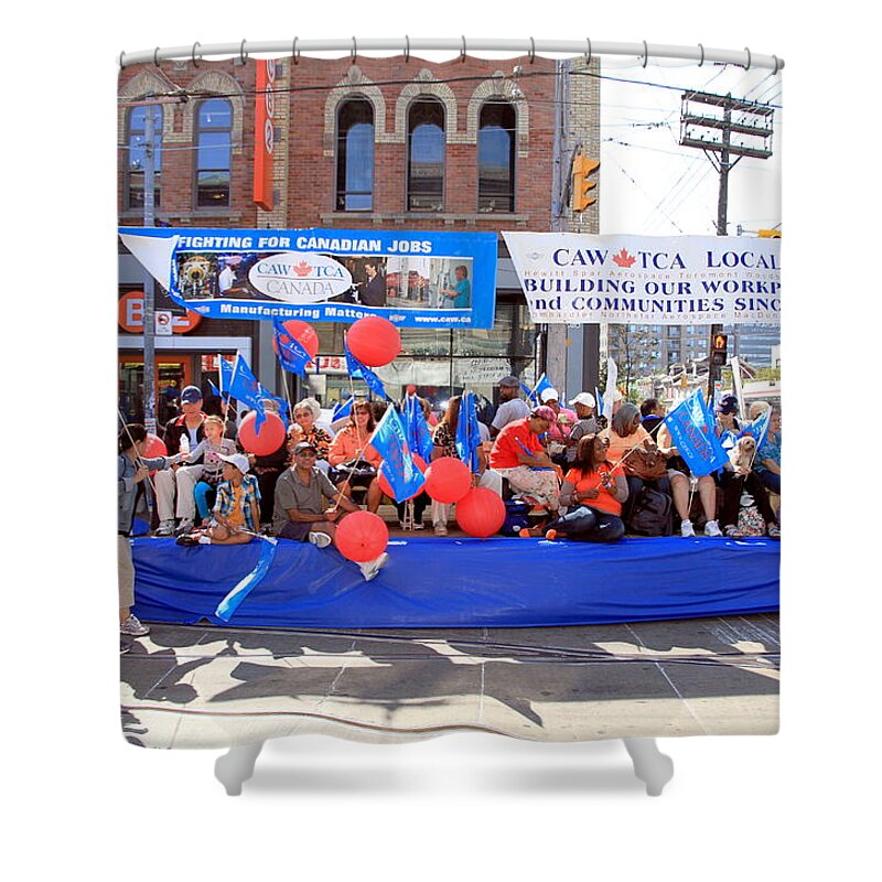 Labor Shower Curtain featuring the photograph Toronto Labor Day Parade #1 by Valentino Visentini