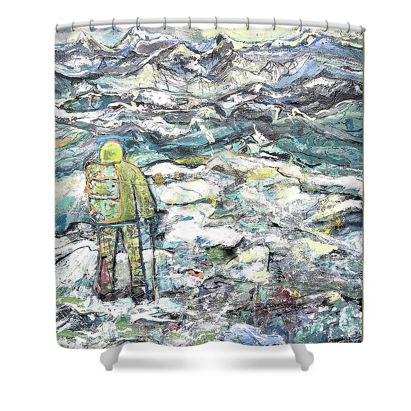 Waterscape Shower Curtain featuring the painting Tranquility by Evelina Popilian