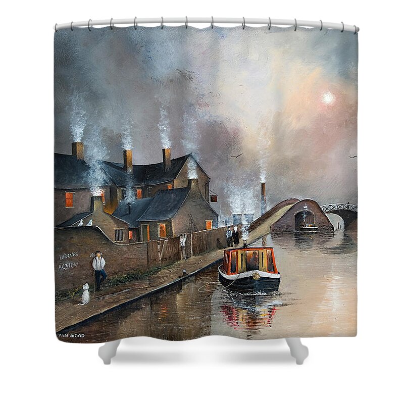 England Shower Curtain featuring the painting Twilight Departure - England by Ken Wood