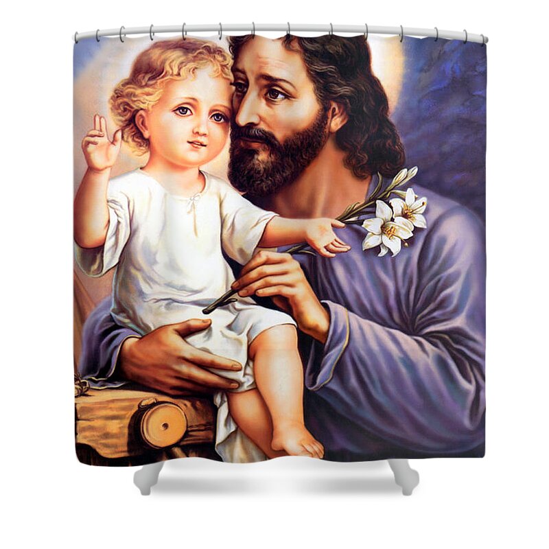 Joseph Shower Curtain featuring the painting Unconditional Love #4 by Munir Alawi