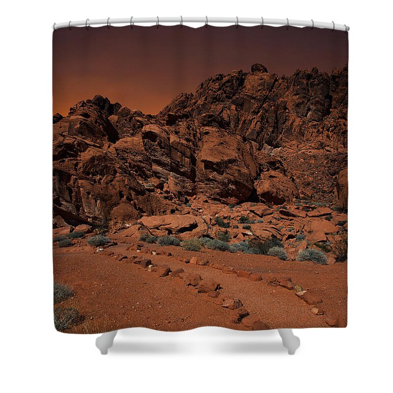 Red Rock Canyon National Conservation Area Shower Curtain featuring the photograph Valley Of Fire #1 by Roland Shainidze Photogaphy