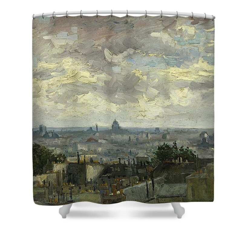 Vincent Van Gogh Shower Curtain featuring the painting View Of Paris #1 by Vincent Van Gogh