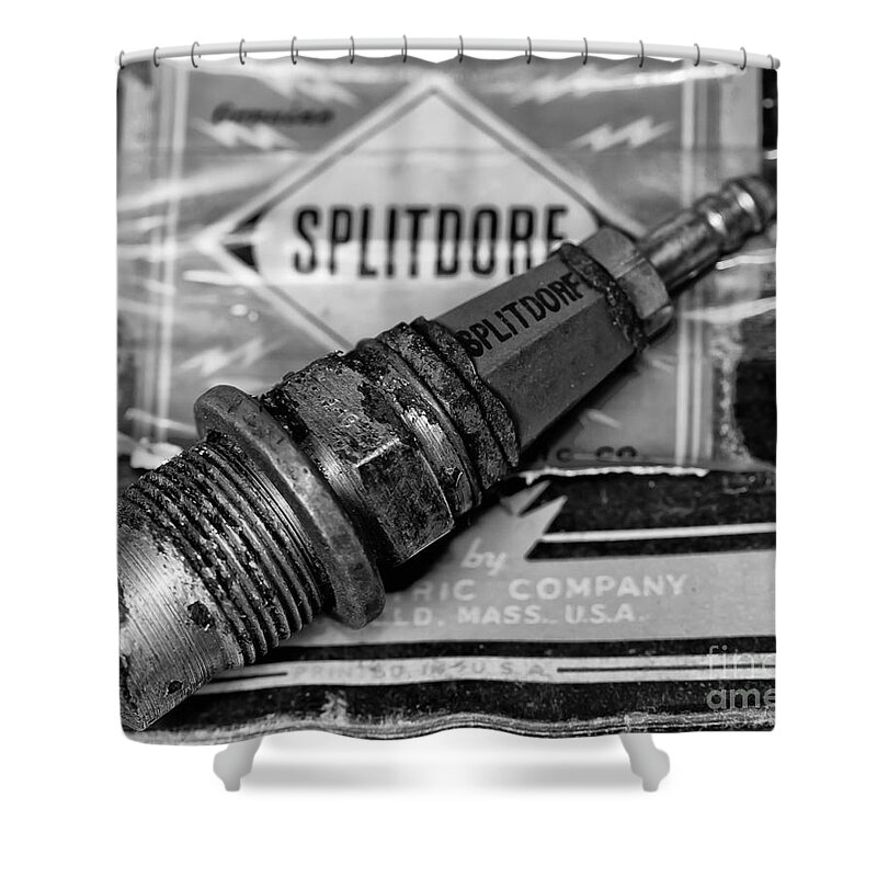 Sparkplugs Shower Curtain featuring the photograph Vintage Sparkplugs by Wilma Birdwell